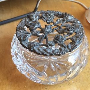 Pretty crystal jar for jewelry